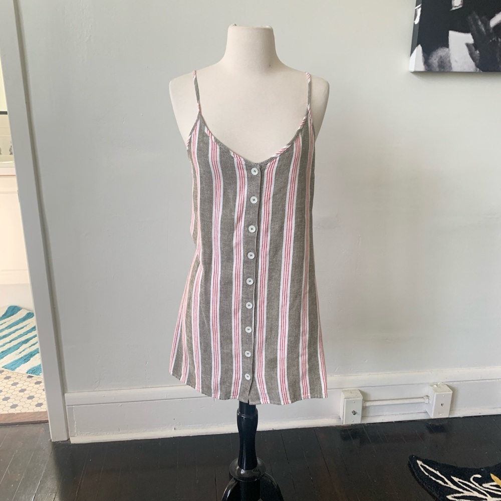 Linen Striped Mini Dress